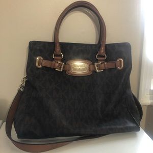 Michael Kors Brown Leather/Gold Chain bag